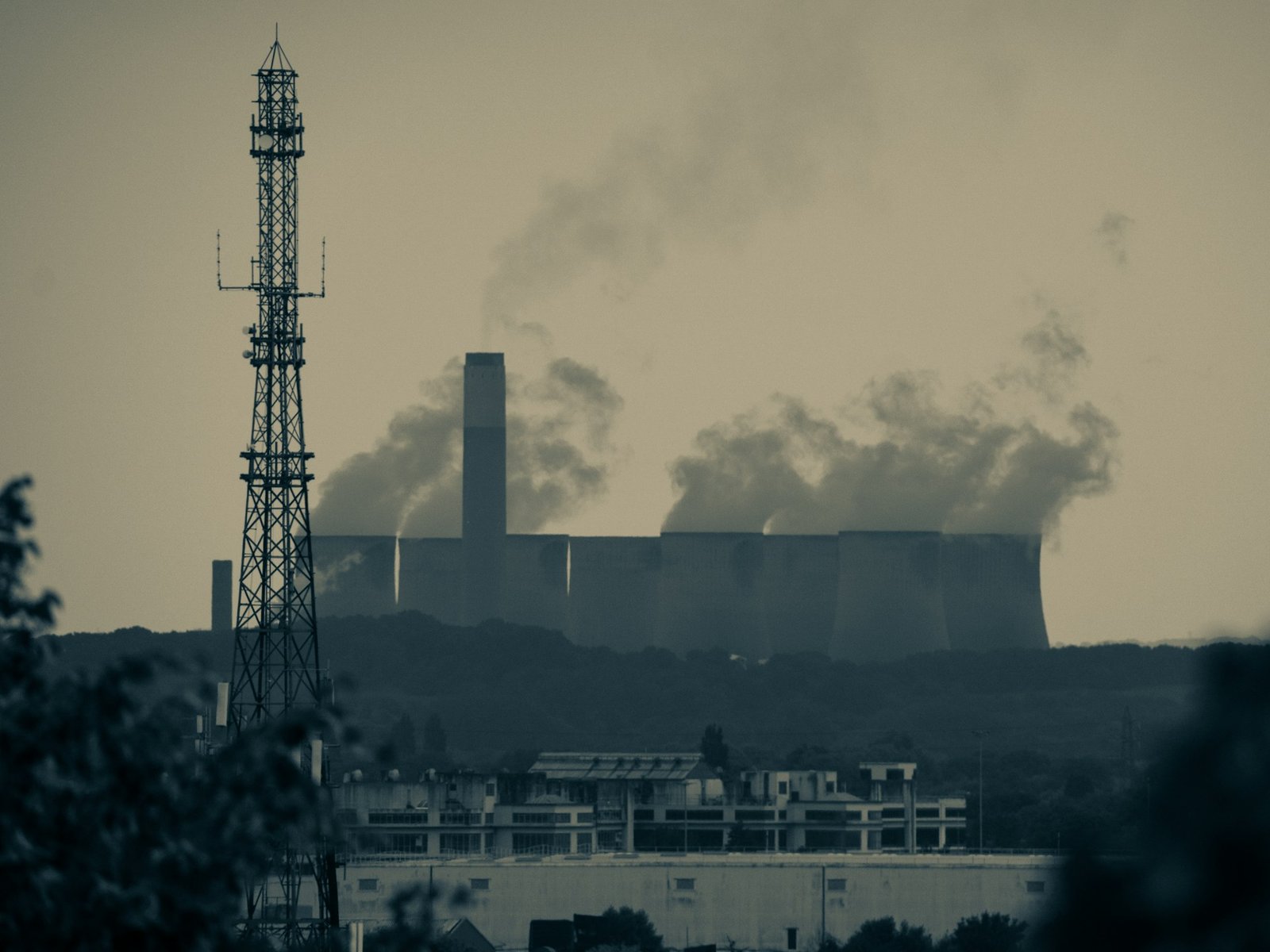 Heavy industrial plant at dusk