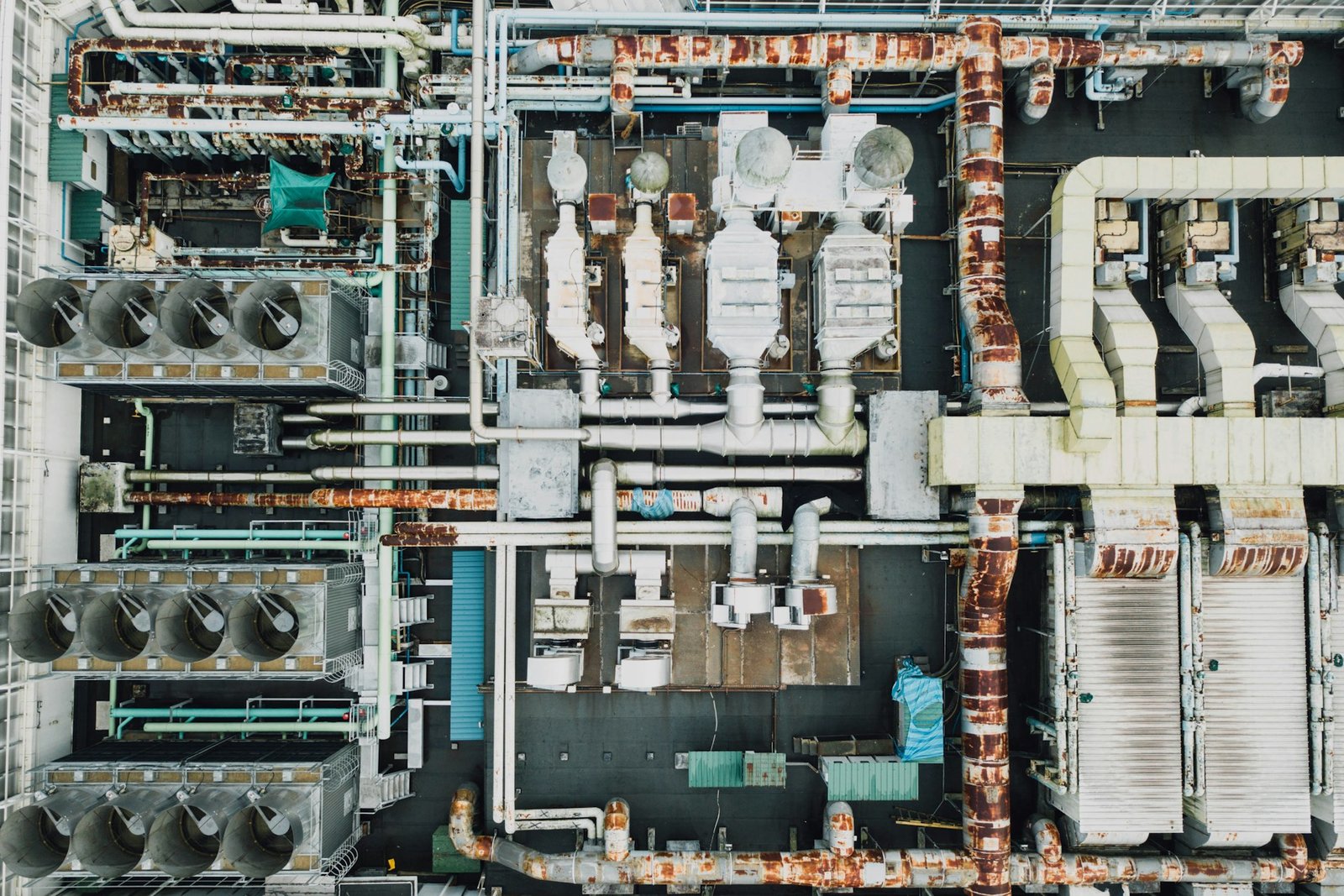 Aerial view of an industrial processing facility